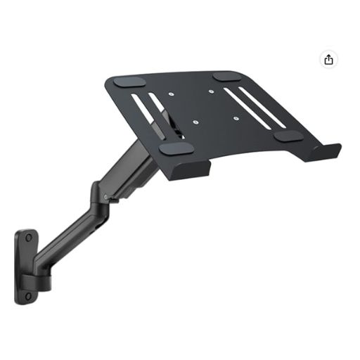 Schwenkbare Laptophalterung für Camper und Wohnmobil. Ergonomische Halterung für mobiles Arbeiten, Homeoffice und Vanlife.