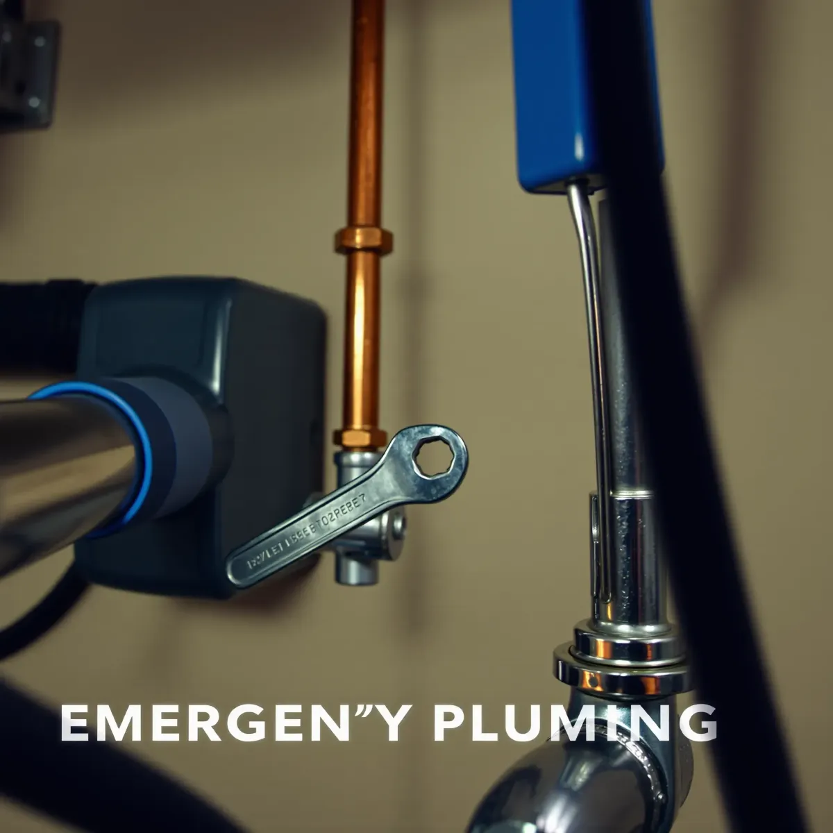 Professional emergency plumbing repair scene in Bond, CO, with copper pipes, tools, and organized utility setting.