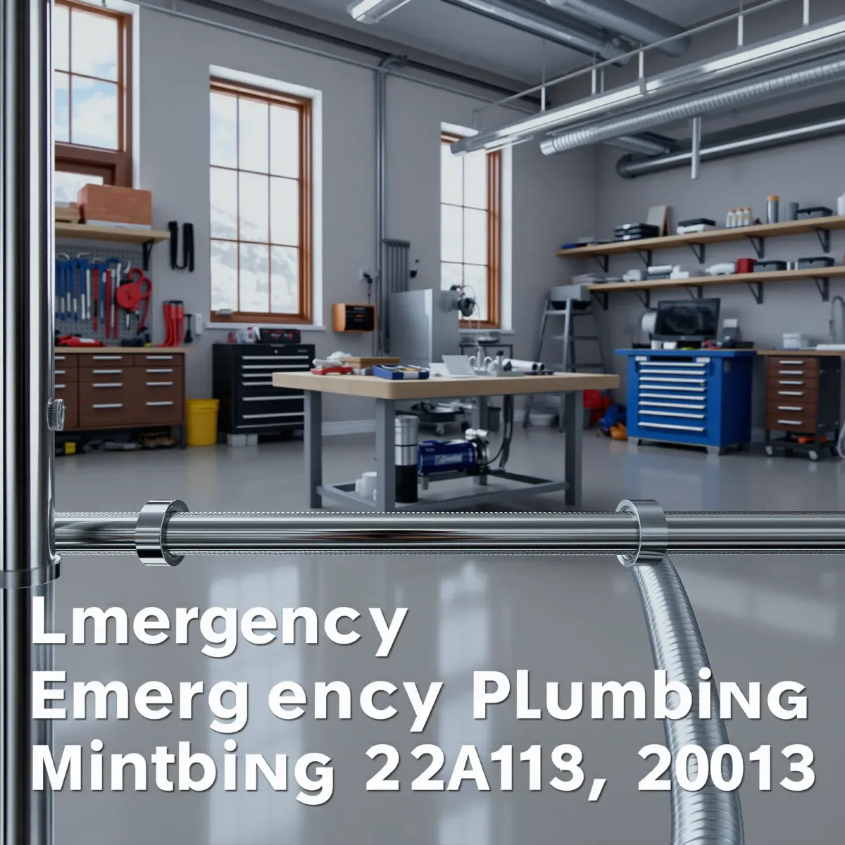 Freshly completed emergency plumbing repair in Minturn, CO, featuring durable pipes and organized workshop with tools and parts.