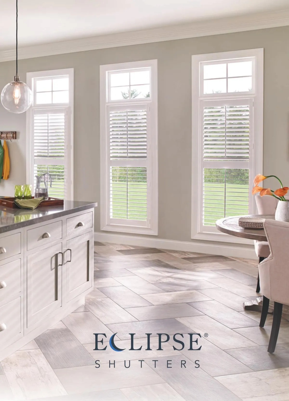 Eclipse Shutters promotional product book with polyresin shutter options, which Fasada sells at their Oakville location.