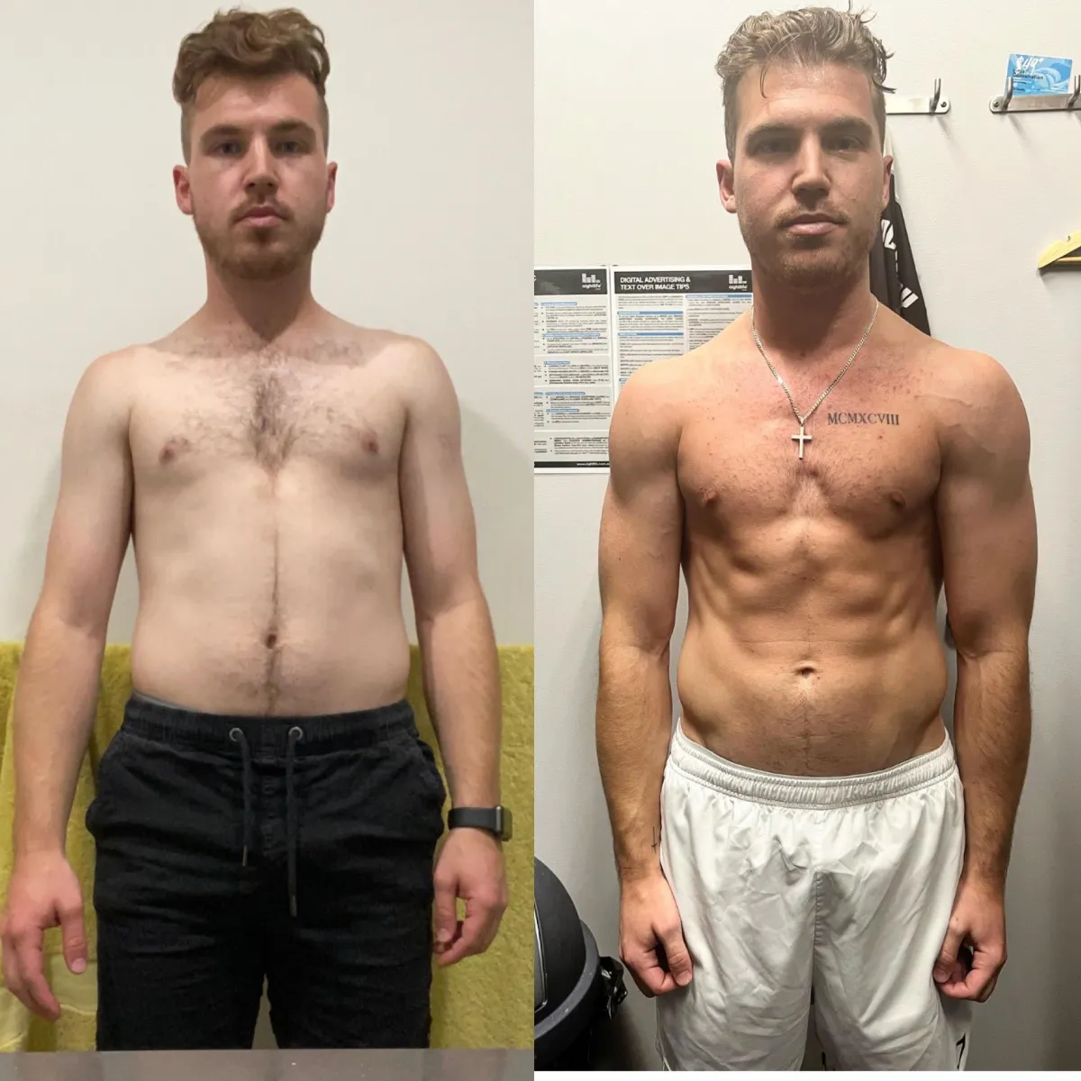 Transformation before and after split frame for Marcus T.