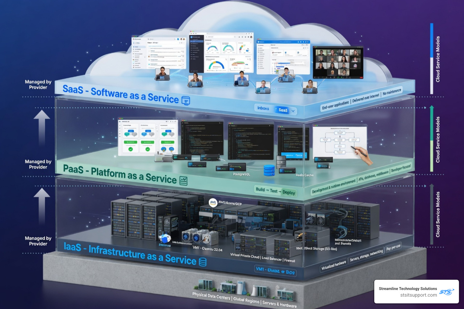 cloud iaas paas saas service models stack