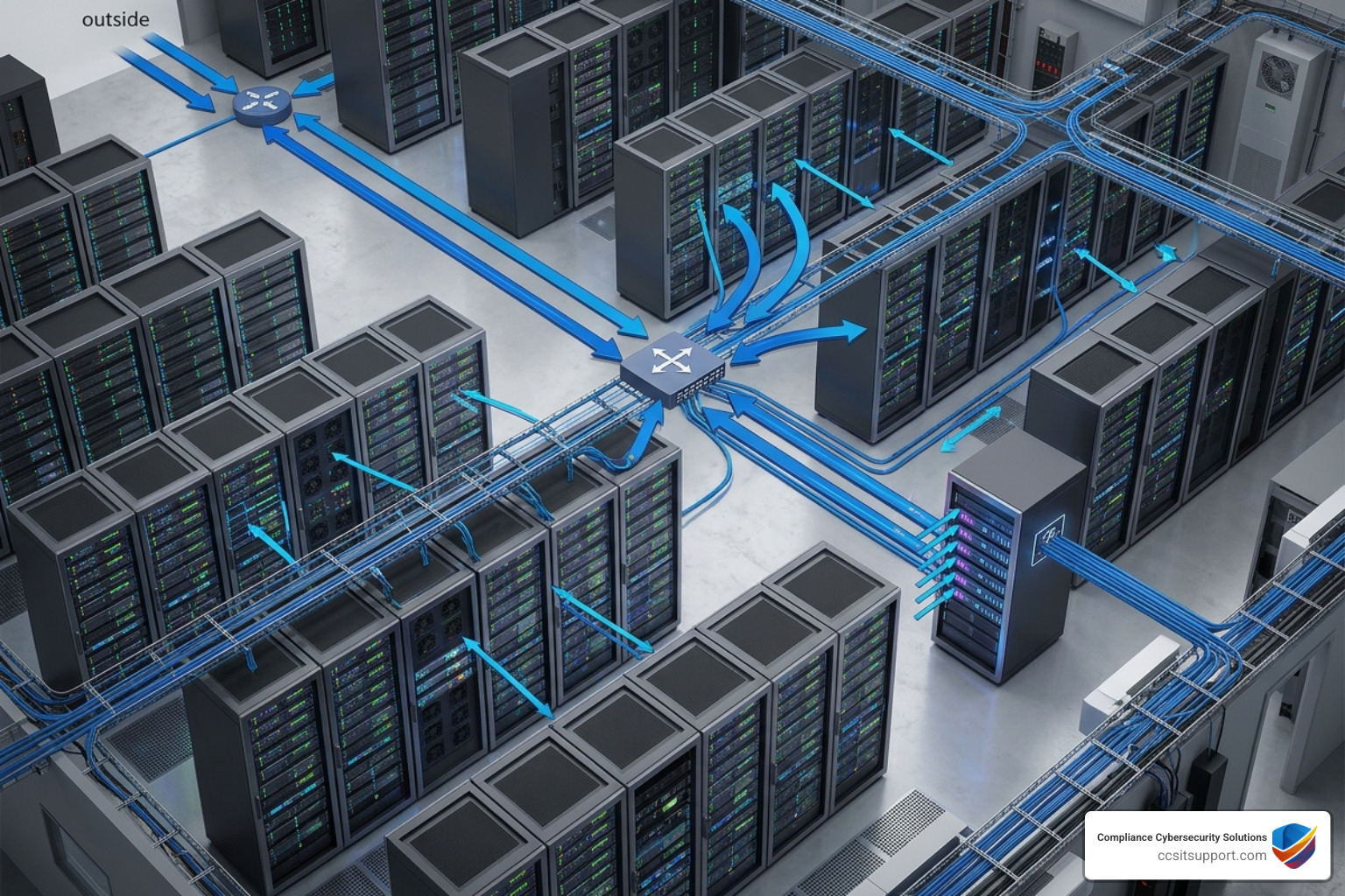 Analysis of network traffic flow showing how a NIDS monitors data packets - network intrusion detection system
