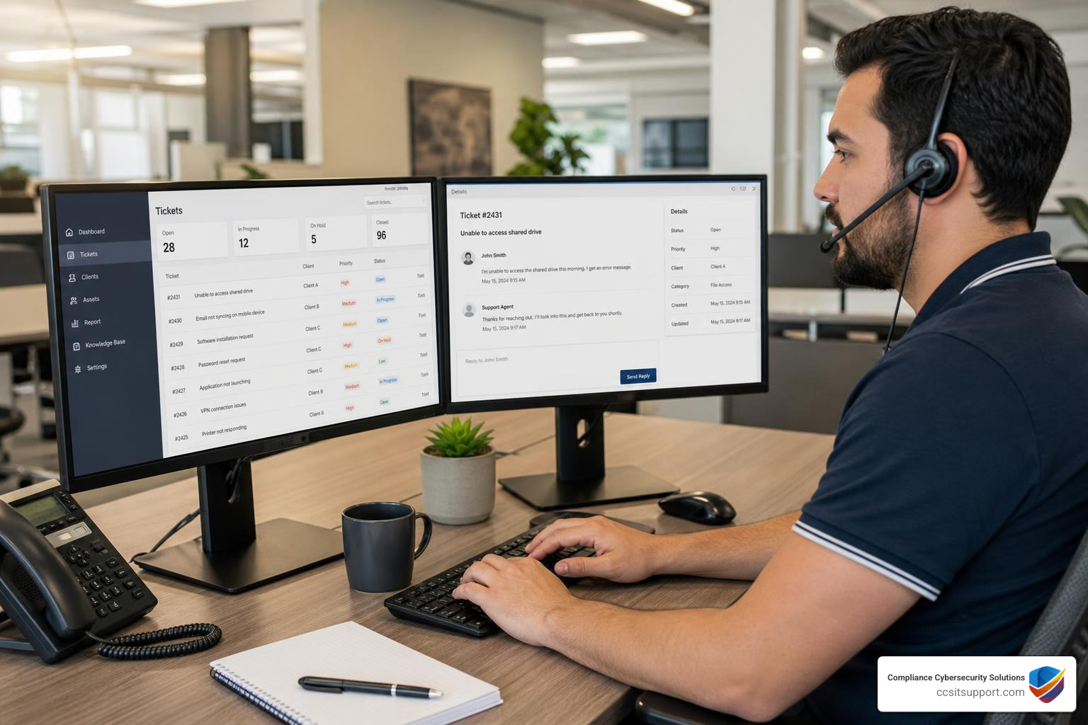 IT service desk ticketing system