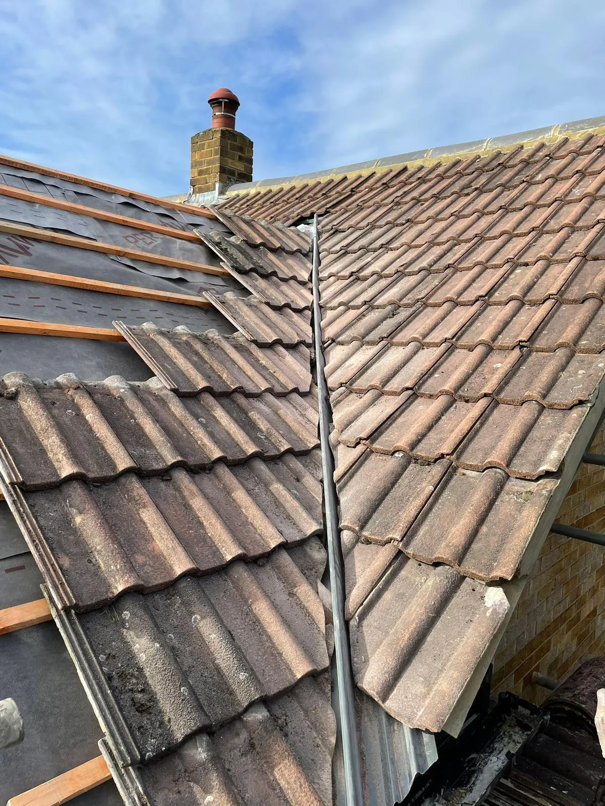 A tall blue shelf with a ladder on top of it