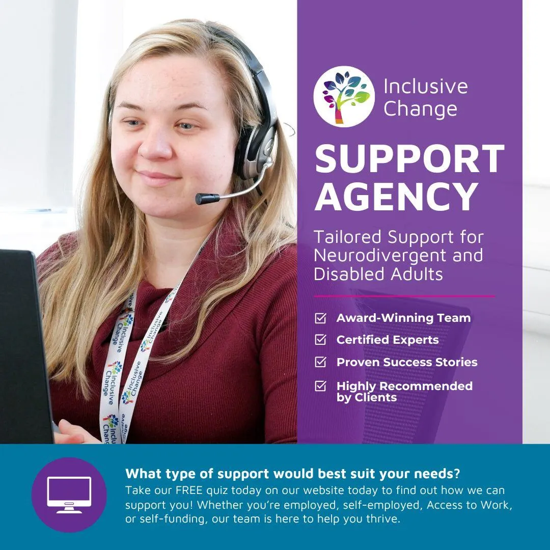 a blonde woman wearing a headset working at her desk