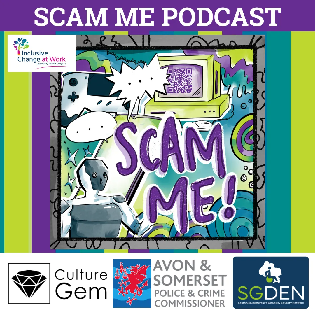 a poster for scam me with supporter logos
