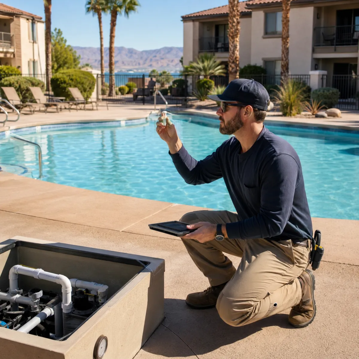 Commercial pool setup