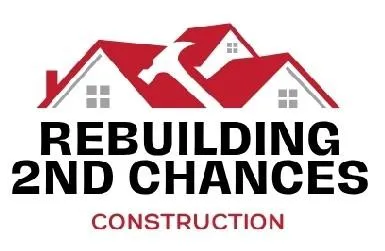 Rebuilding 2nd Chances Construction logo featuring a modern house design with a red roof and wave element, representing expert roofing and home improvement services in Herkimer, NY