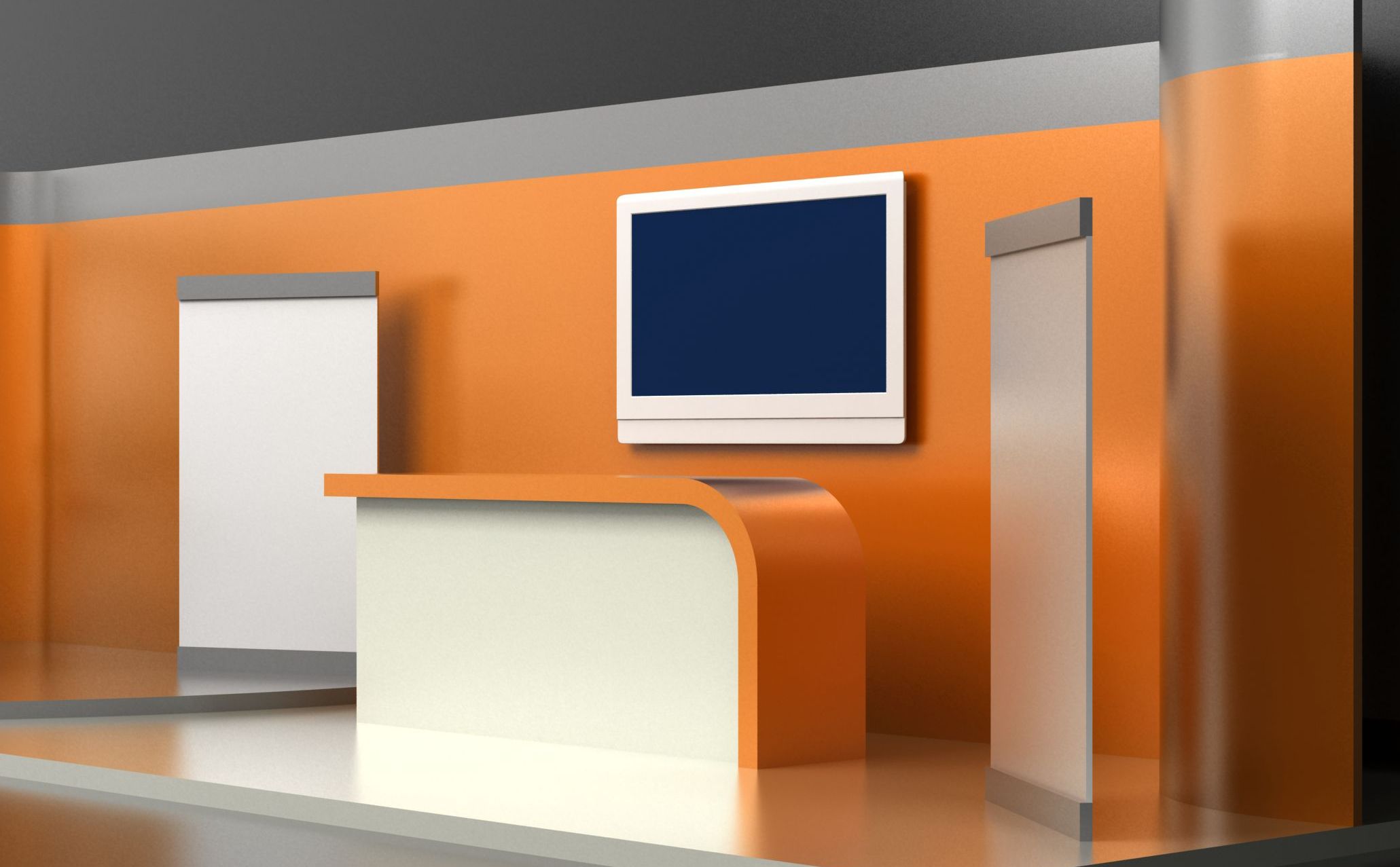 TV with Trade Show Booth