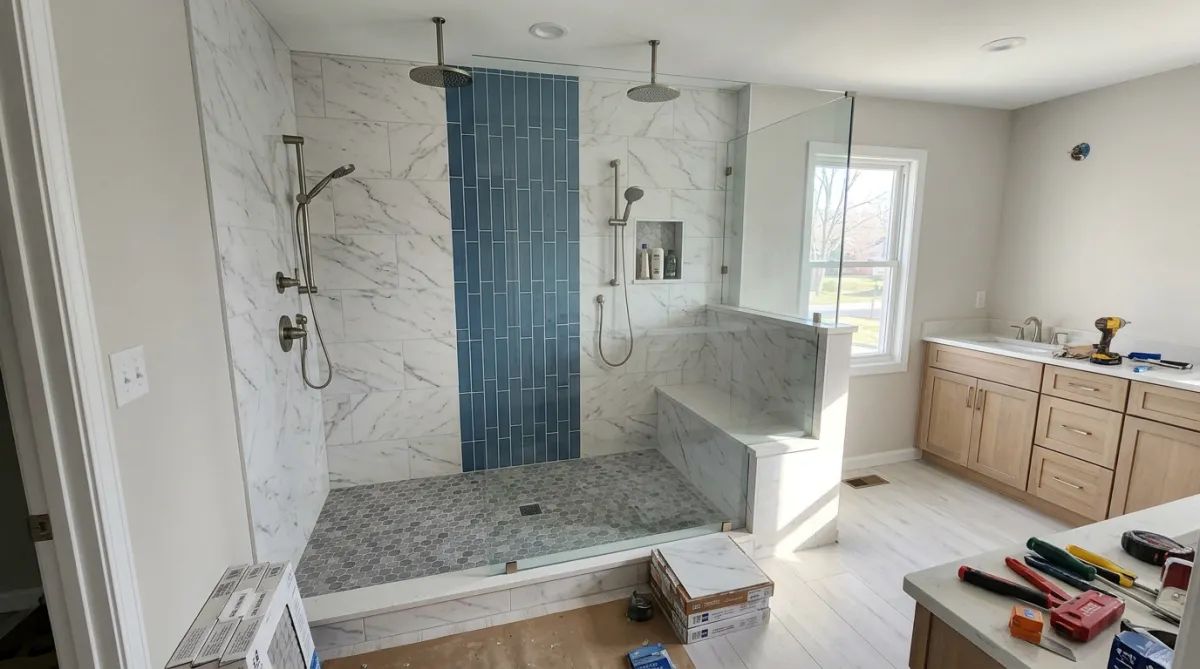 bathroom remodeling tulsa walk in tile shower