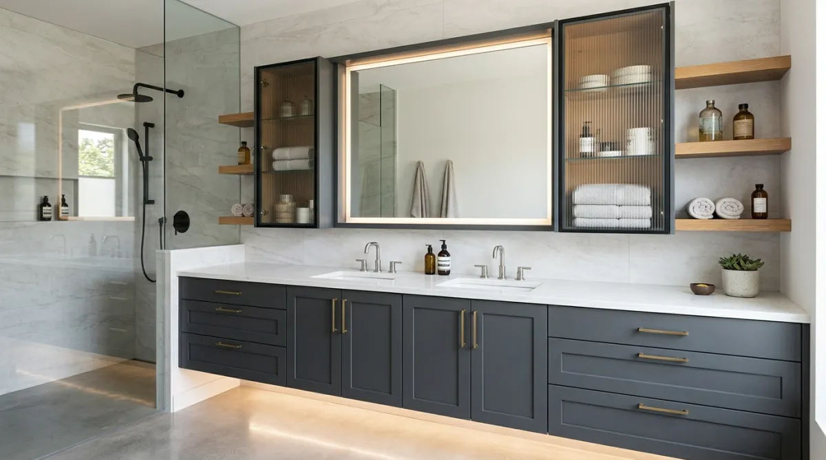 Kitchen renovation in Tulsa featuring white shaker cabinets and large center island