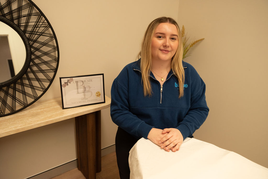 Luxury signature massage setting with organic textures