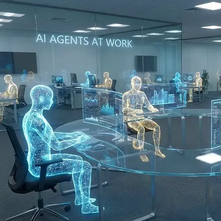 Futuristic 3D smartphone connected to a glowing digital brain