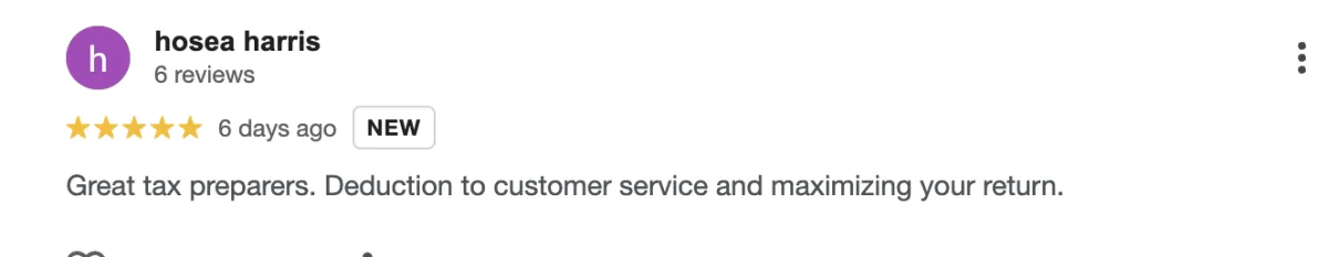 The Tax Fighters Google review