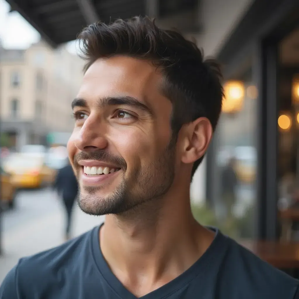 A person displaying the ideal characteristics for a Clear Aligners treatment.