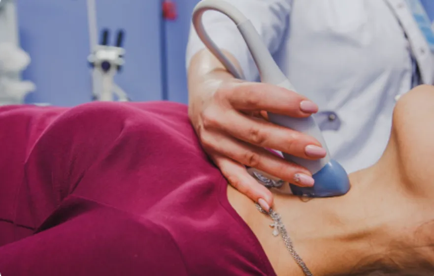 Receiving a thyroid sonogram