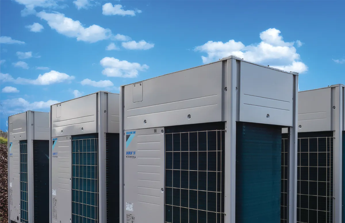 Close-up of a Daikin VRV outdoor unit