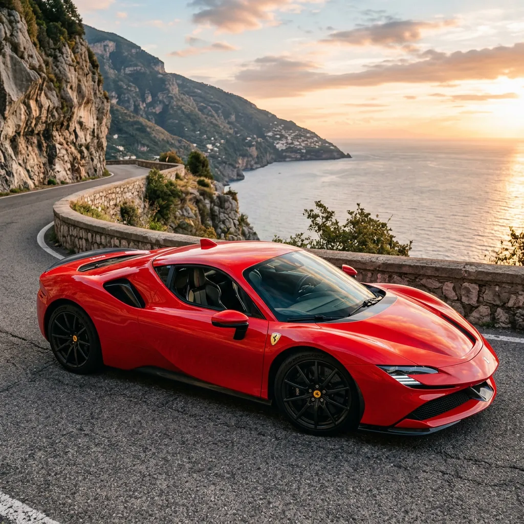 Ferrari cruising outdoor