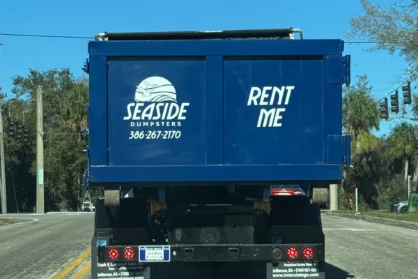 Seaside Dumpsters branded truck