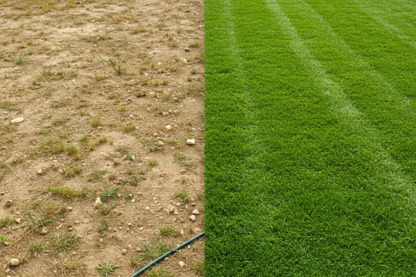 Commercial sod being installed