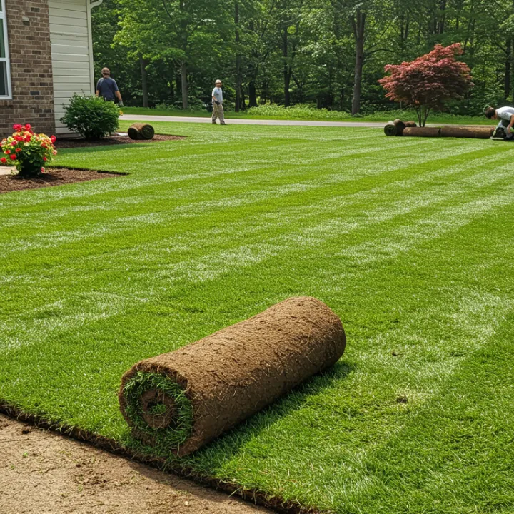 Residential sod installation