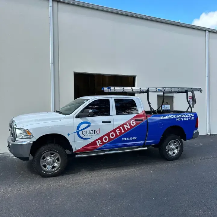 Eguard Roofing Branded truck and equipment