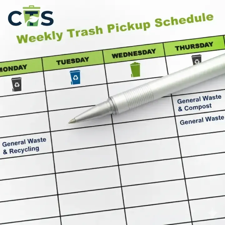 weekly trash pickup calendar schedule
