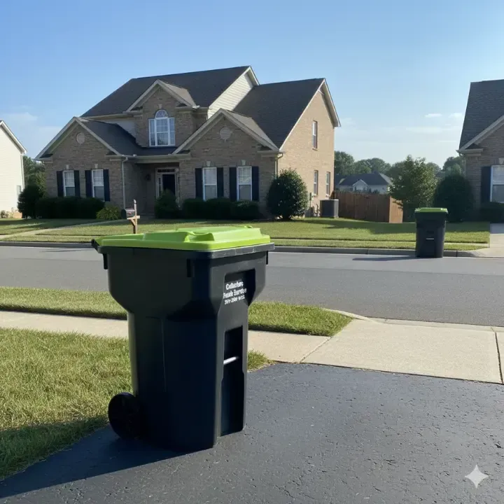 residential trashcan for garbage pickup