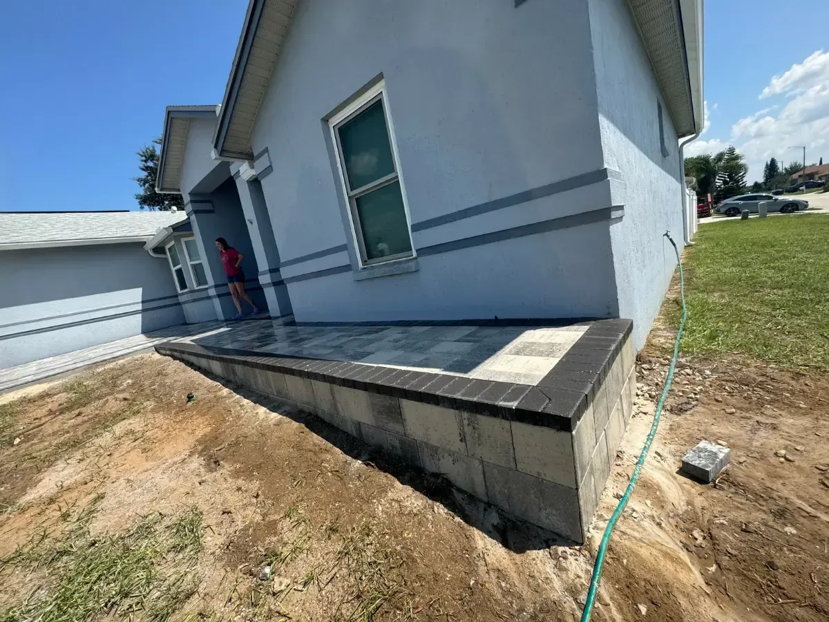 Front porch paver installation in Lakeland