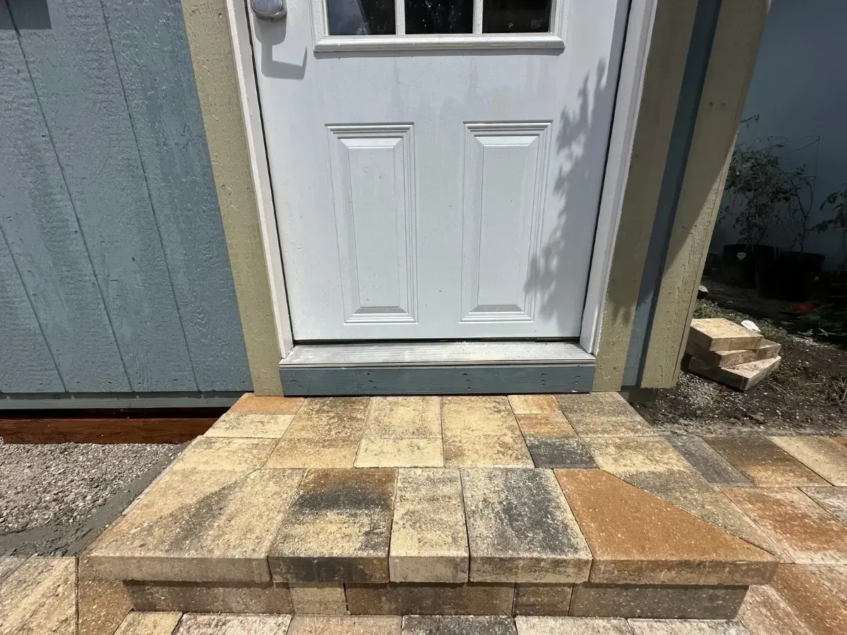 Brick paver porch installation in Winter Haven, Florida