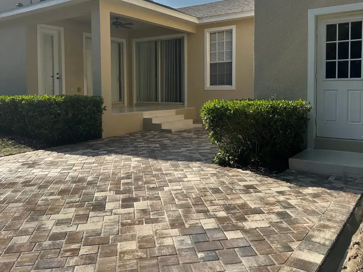 Brick paver porch installation in Winter Haven, Florida