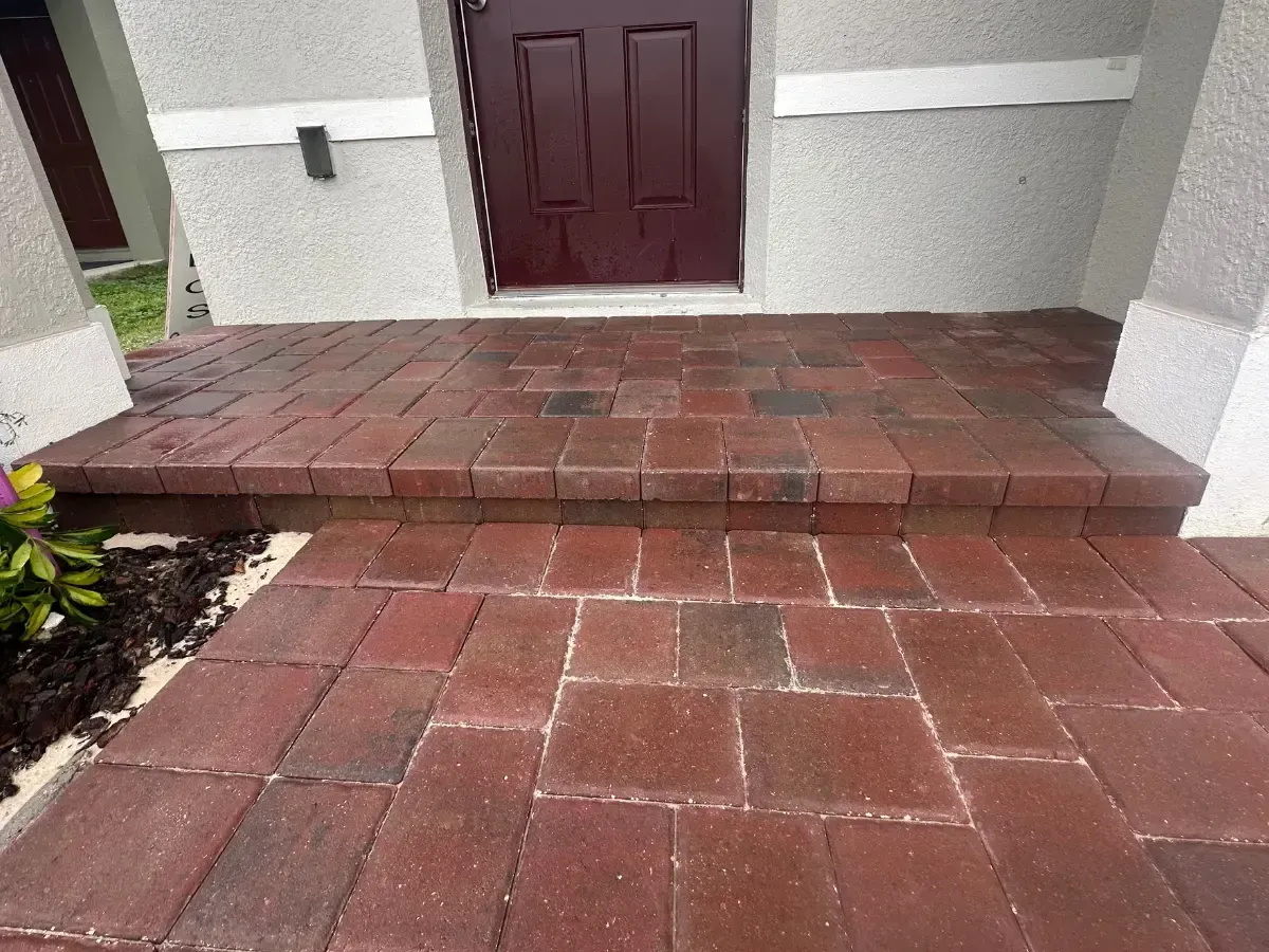 Brick paver porch installation in Winter Haven, Florida