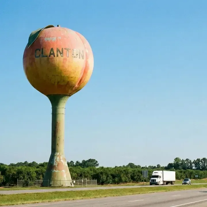 The Iconic Clanton Peach Water Tower in Clanton, AL