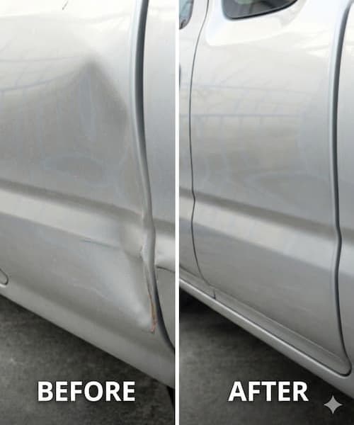 Paintless dent repair pal coast before and after