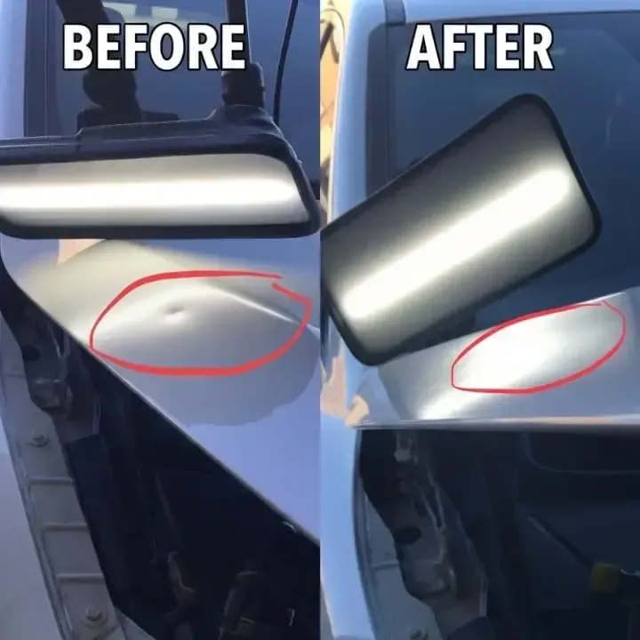Before and after paintless dent repair in palm coast