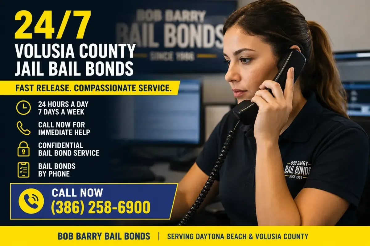 24/7 Volusia County Jail bail bonds call now emergency Daytona Beach bail bonds service