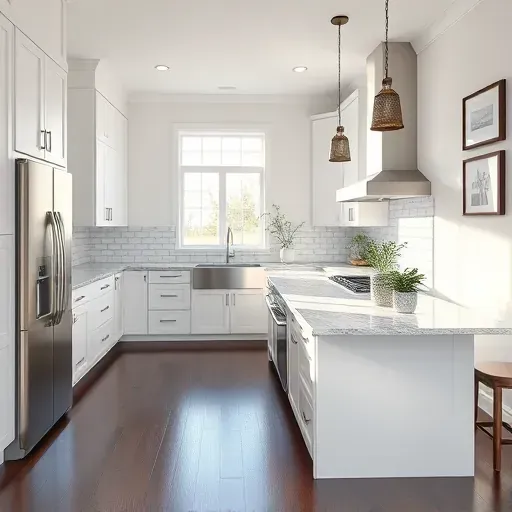 Cozy modern kitchen in Nonesuch KY with high-end appliances and elegant cabinetry, showcasing refined design and luxury.