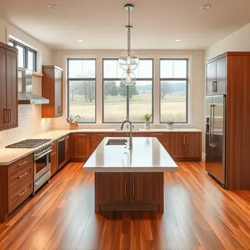 Completed modern kitchen in Nonesuch KY with quartz countertops, subway tile backsplash, stainless steel appliances, and natural light