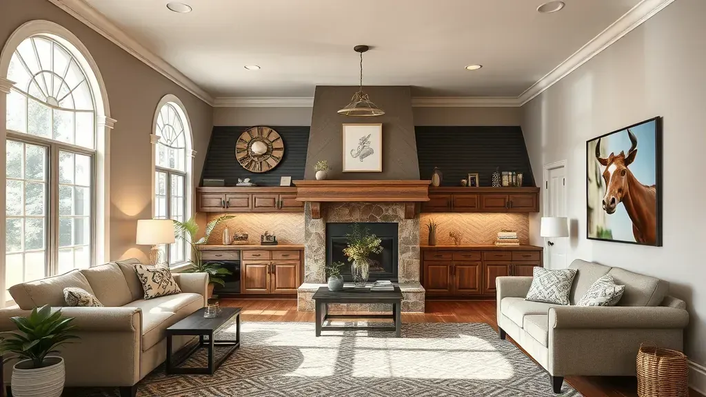 Remodeling in Mount Eden, KY featuring before and after images of a stylish home renovation.