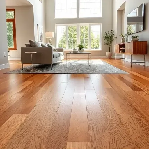 Polished hardwood flooring with intricate grain patterns in a modern Lawrenceburg KY interior featuring natural sunlight and stylish decor