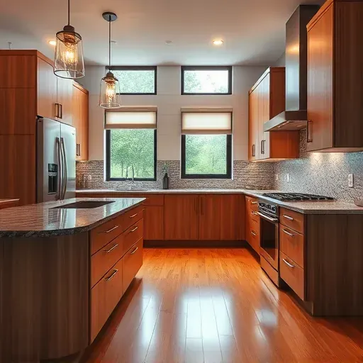 Recently remodeled modern kitchen in Owenton KY with oak cabinets granite countertops and stainless steel appliances