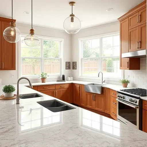 Remodeled Finchville KY kitchen with granite countertops stainless steel appliances custom wood cabinets natural lightâbright inviting