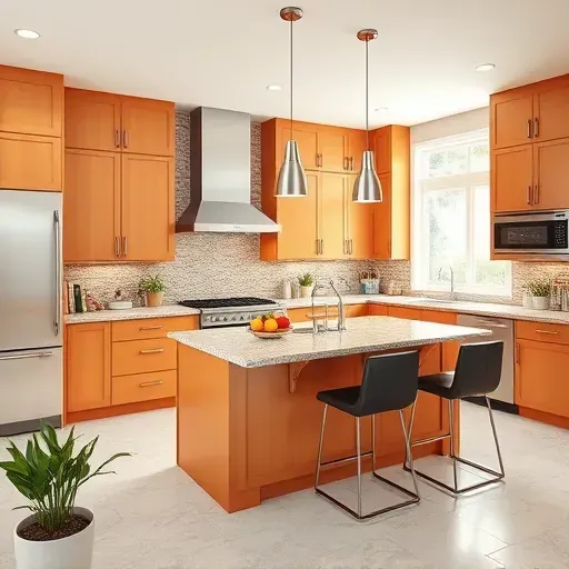 Modern kitchen remodel in Danville KY featuring sleek cabinetry, polished granite countertops, and elegant island design.
