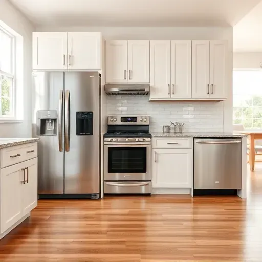 Recently installed stainless steel appliances in a modern Lawrenceburg KY kitchen with granite countertops and natural light