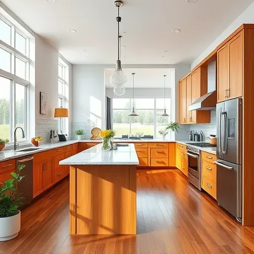 Recently remodeled kitchen in Lawrenceburg KY with modern cabinetry, granite countertops, and bright, welcoming atmosphere.