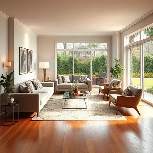 Stylish living room in Lexington-Fayette KY with elegant furniture, warm lighting, and serene decor showcasing remodel.