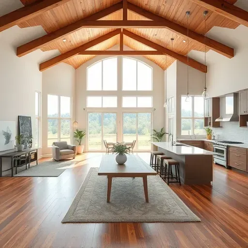 Renovated living space in Pleasureville KY with modern rustic elements natural light and stylish decor inviting ambiance.