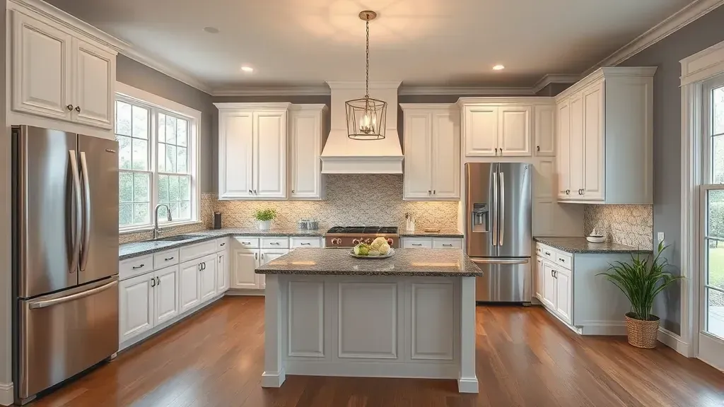 Remodeling in Lexington-Fayette, KY showcasing a modern kitchen design with sleek finishes and bright lighting.