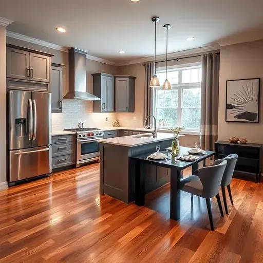 Renovated kitchen in Monterey KY features stainless steel appliances, custom cabinetry, granite island, and chic decor.